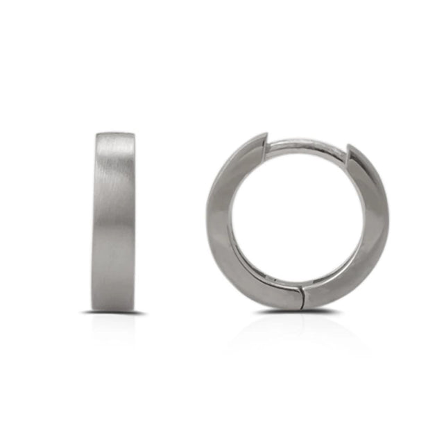 Sterling Silver Flat Hoop Earrings - Everyday Minimalist Style