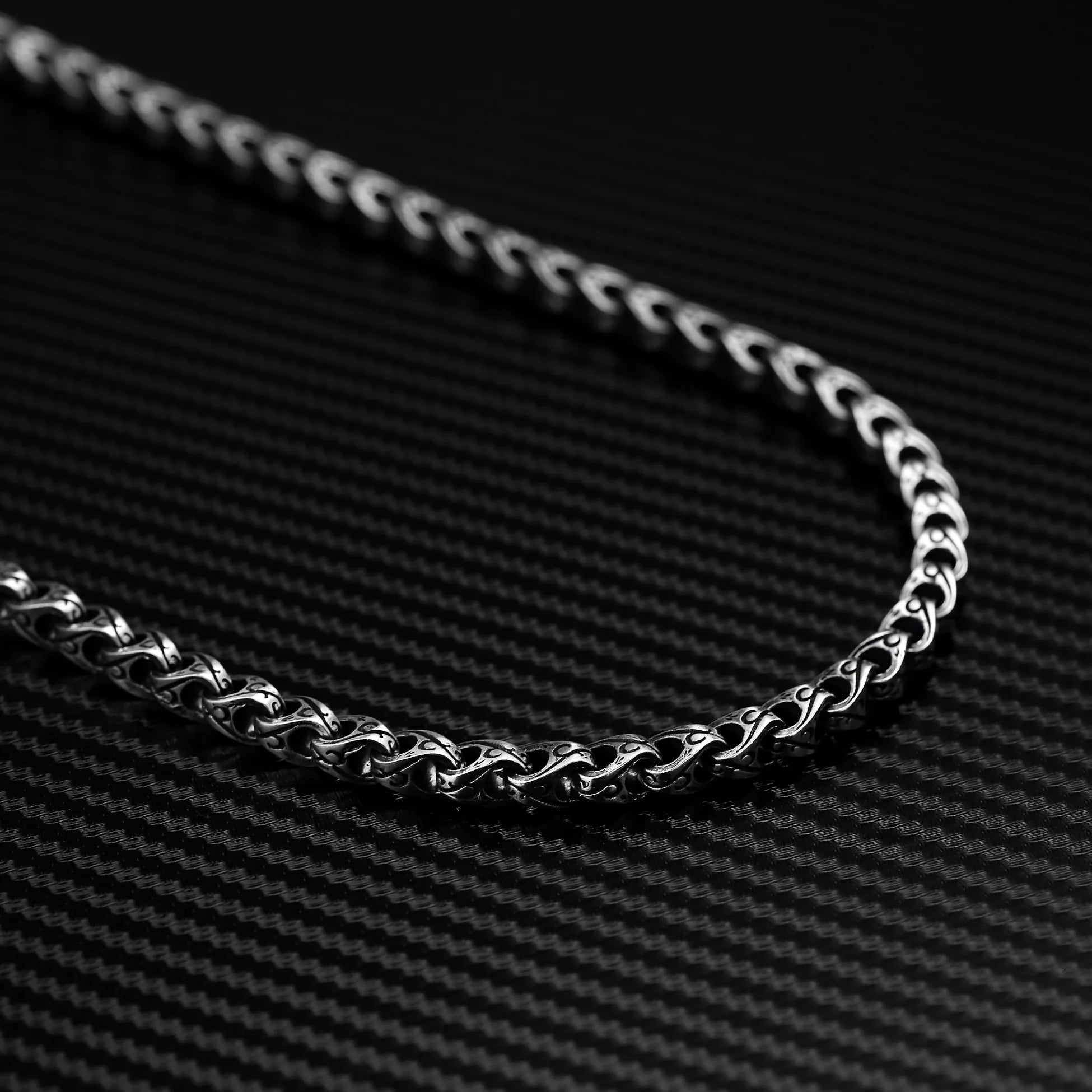 Sterling Silver Chain Necklace - Distinctive Architectural Design