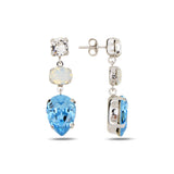 Sterling Silver Swarovski Crystal Drop Earrings - Dazzling Pear Cut