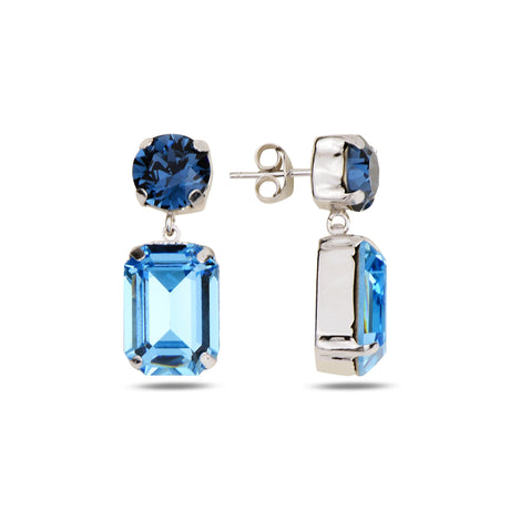 Emerald-Cut Crystal Statement Earrings - Modern Oval Design
