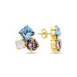 Gemstone-Inspired Cocktail Earrings - Multi-Cut Feminine Statement