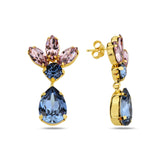Rose Gold Plated Sterling Silver Marquise Swarovski Crystal Earrings