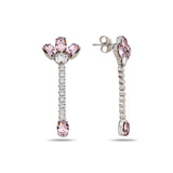 Sterling Silver Swarovski Crystal Dangle Earrings - Elegant Marquise Design