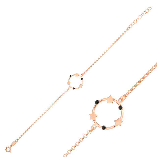 Celestial Star Bracelet - Linked Ring Design