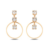 Versatile Triple Hoop Earrings - Modern Horizontal Loop Design