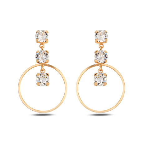 Versatile Triple Hoop Earrings - Modern Horizontal Loop Design