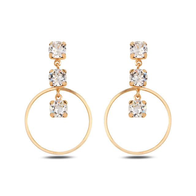 Versatile Triple Hoop Earrings - Modern Horizontal Loop Design