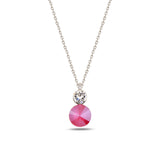 Sterling Silver Solitaire Necklace - Elegant Punto Design