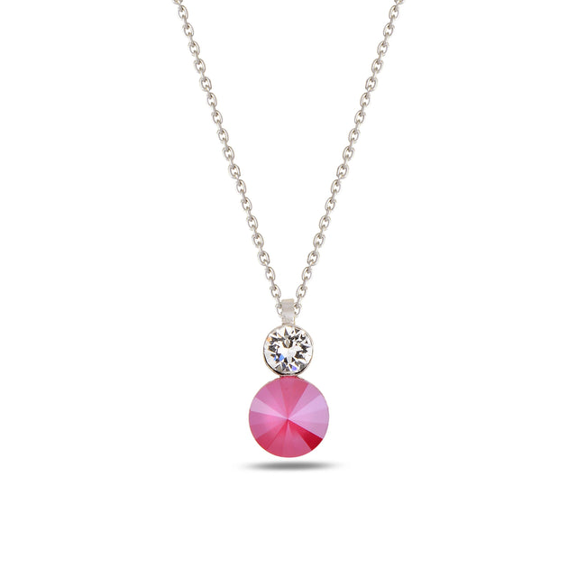 Sterling Silver Solitaire Necklace - Elegant Punto Design