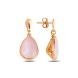 Sterling Silver Topaz & Heart Swarovski Dangle Earrings