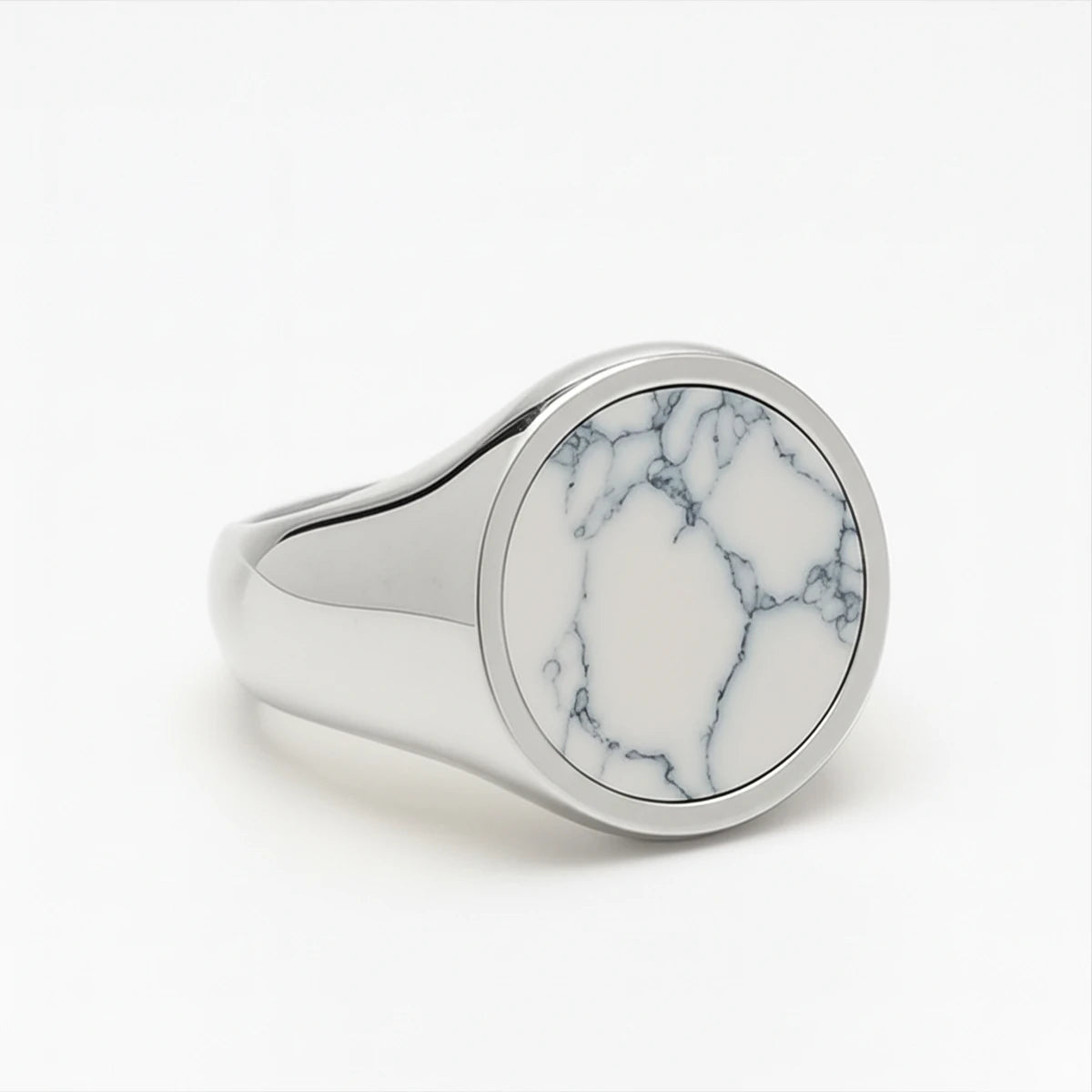 Sterling Silver Howlite Ring - Natural Elegance