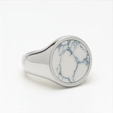 Sterling Silver Howlite Ring - Natural Elegance