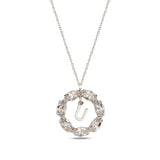 Collar de Plata de Ley con Letras y Cristales Swarovski Marquise