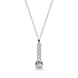 Rose Gold Plated Sterling Silver Solitaire Necklace - Bezel Set Swarovski