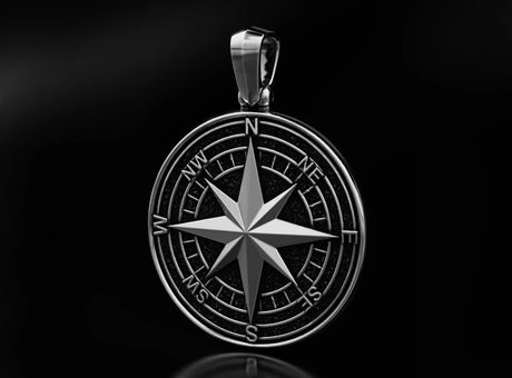 Premium Nautical Compass Pendant Necklace
