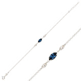 925 Sterling Silver Minimalist Bracelet - Marquise Swarovski Crystal