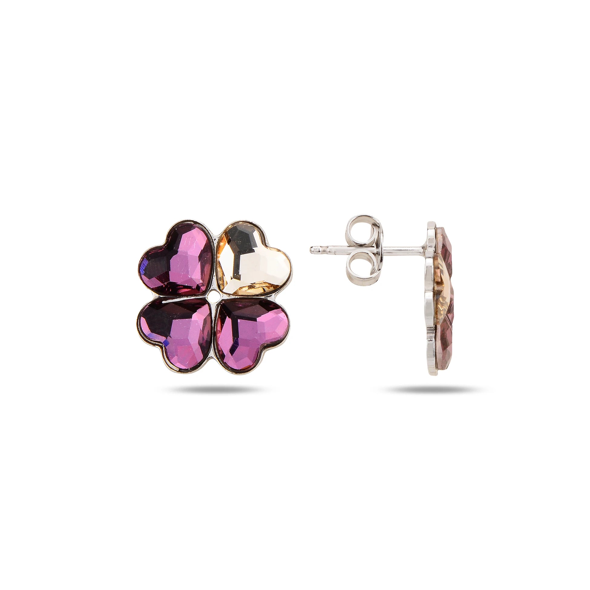 Sparkling Clover Threader Earrings - Fortuna Lucky Charm