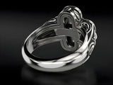 Elegant Shadow Flower Design Ring