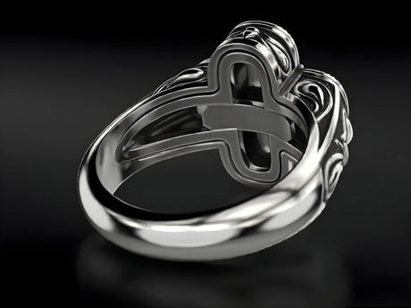 Elegant Shadow Flower Design Ring
