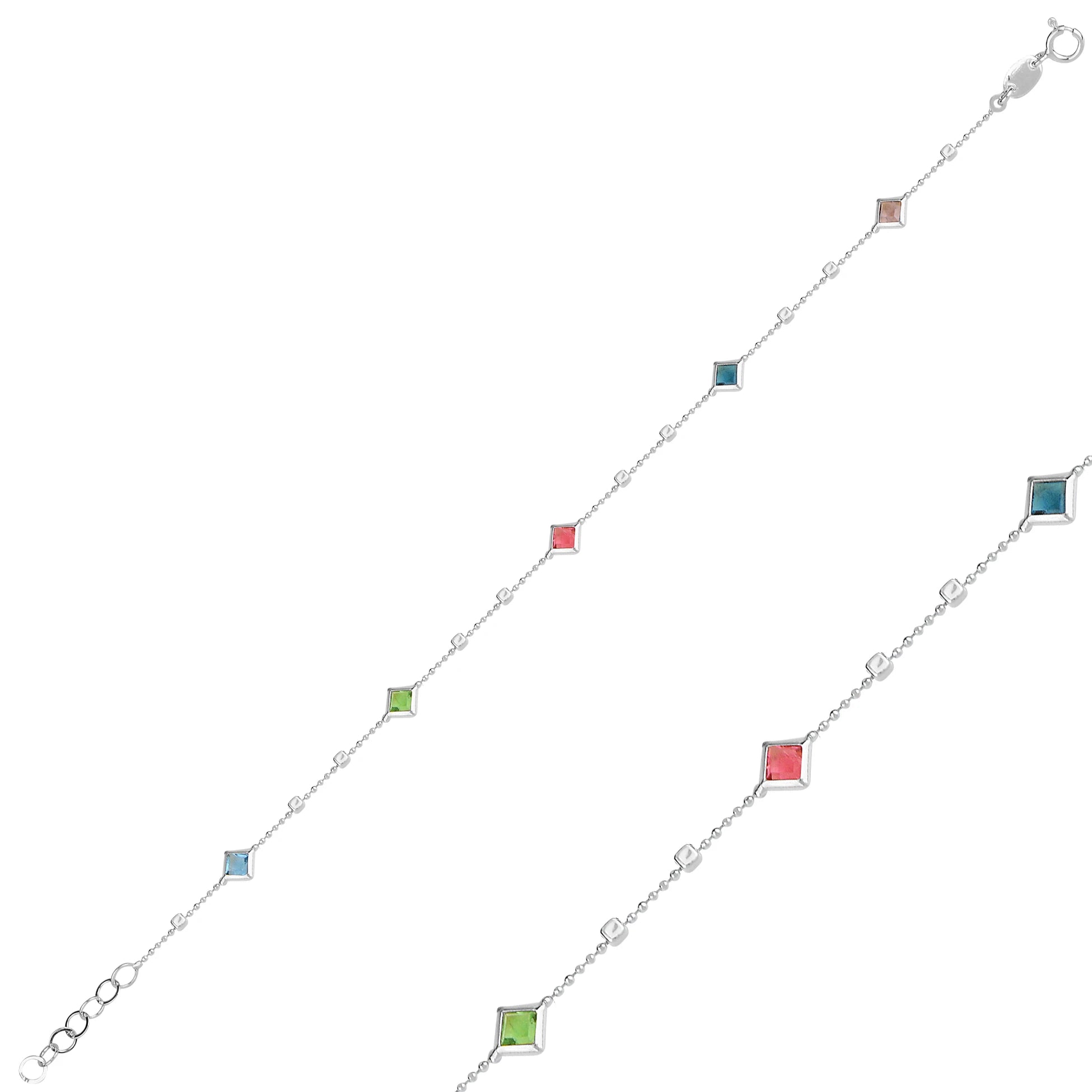 Geometric Square Link Bracelet - Modern Minimalist Style