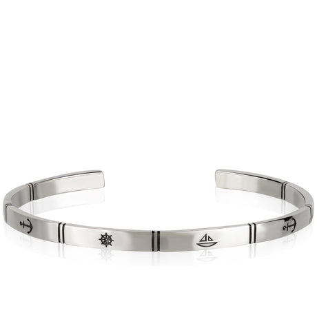 Sterling Silver Bracelet - Sculptural Triton Ocean Design