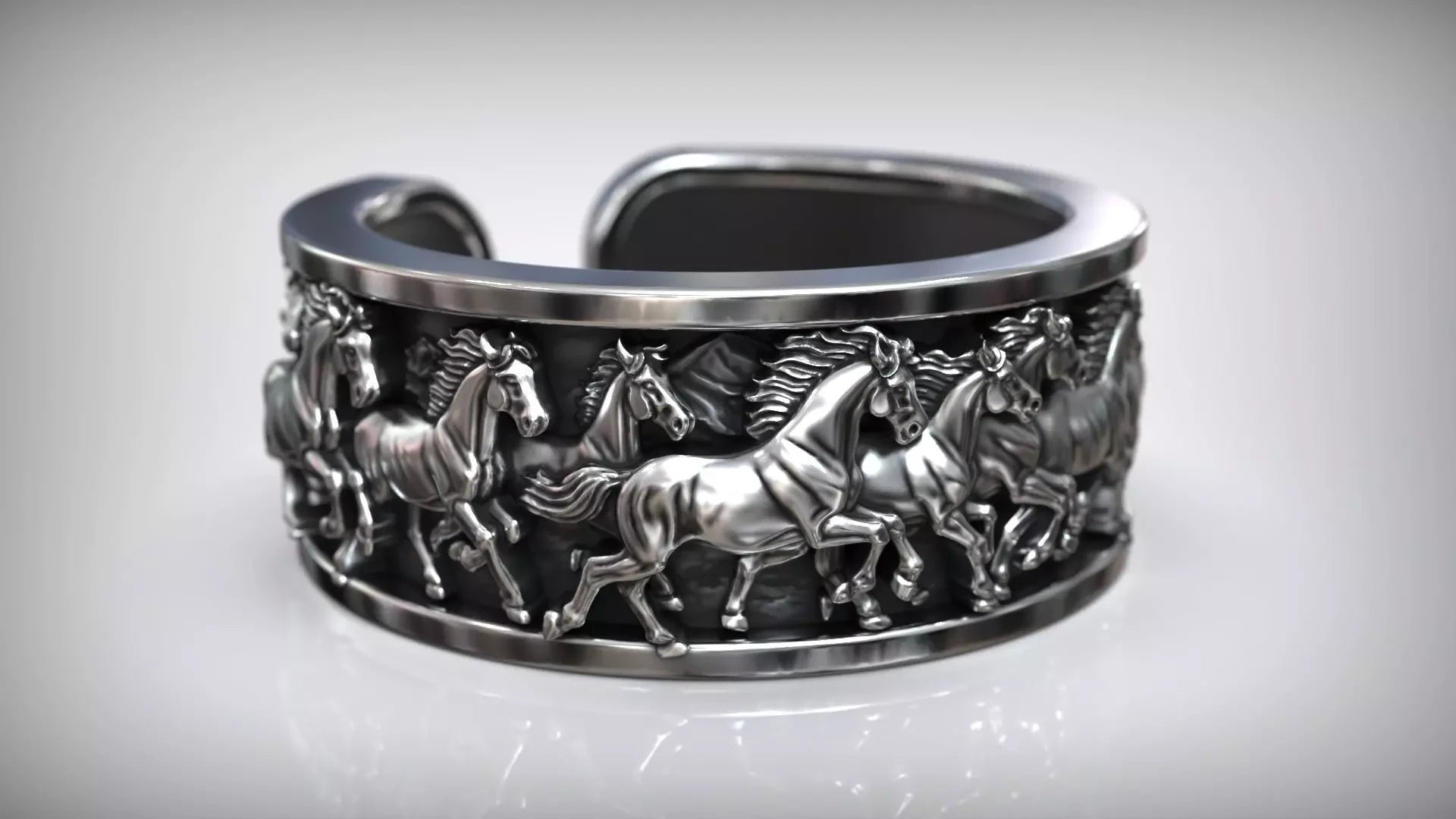 Dynamic Galloping Horse Design Ring