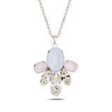 Sterling Silver Flora Statement Necklace with Marquise Swarovski