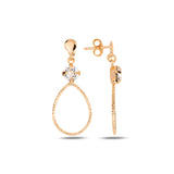 Boucles d'oreilles ovales élégantes en cristal avec accent symbole infini