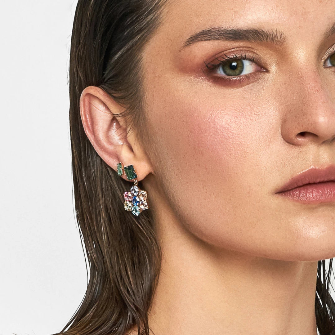 Vibrant Swarovski Crystal Earrings - Fiore Flower-Inspired Design