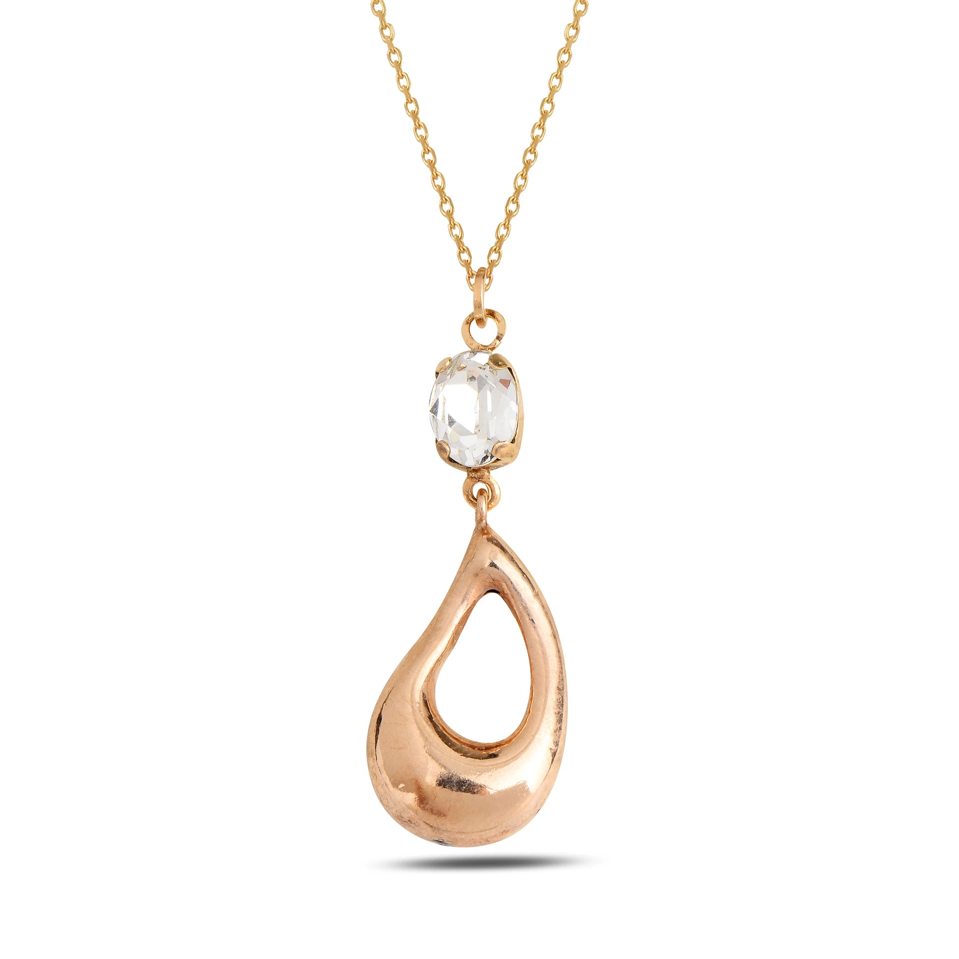 925 Sterling Silver Swarovski Crystal Necklace - Hammered Organic Statement