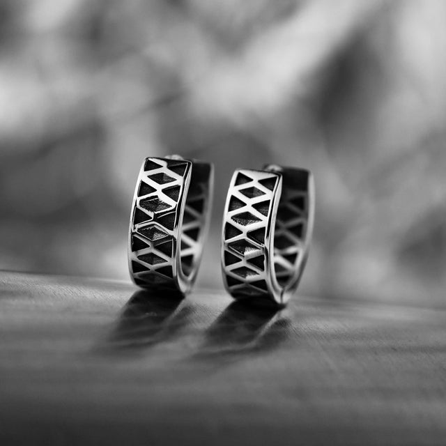 Sterling Silver Eclipse Earrings - Modern Celestial Statement