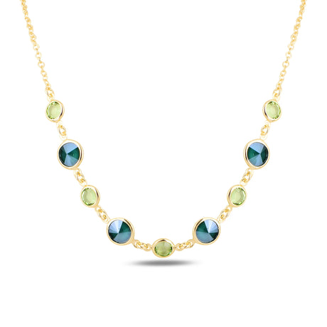 Rose Gold Plated Sterling Silver Half Eternity Necklace - Minimalist Sparkle