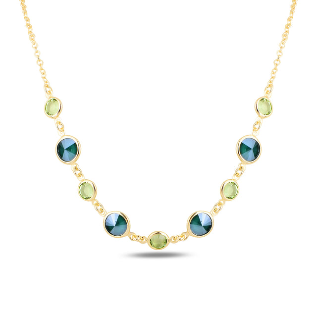 Rose Gold Plated Sterling Silver Half Eternity Necklace - Minimalist Sparkle