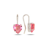 Yellow Gold Plated Sterling Silver Hook Earrings - Swarovski Crystal