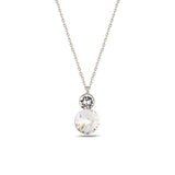 Sterling Silver Solitaire Necklace - Elegant Punto Design