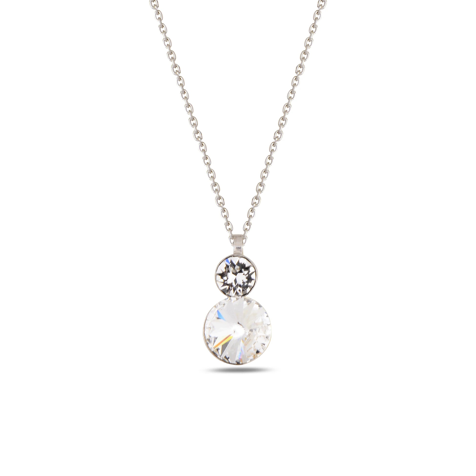 Sterling Silver Solitaire Necklace - Elegant Punto Design