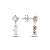 Elegant Baguette Drop Earrings - Modern Statement