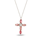 Vibrant Mini Cross Pendant Necklace - Colorful & Modern Charm