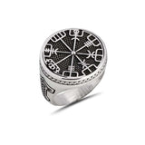 Sterling Silver Ring - Bold Viking Compass Symbol of Guidance