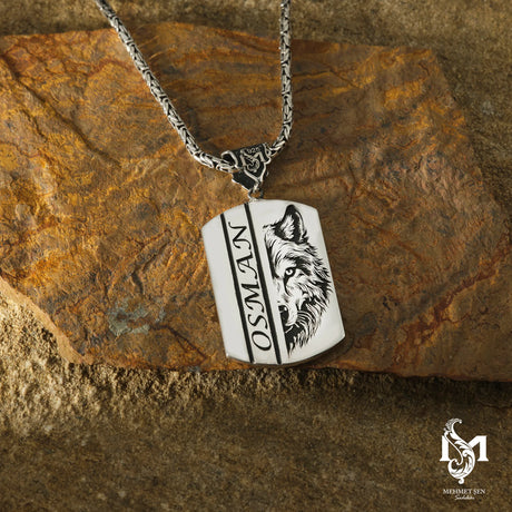 Sterling Silver Bar Necklace - Modern & Engravable ID Tag Style