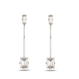 Minimalist Long Chain Dangle Earrings - Elegant Everyday Sparkle