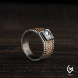 Sparkling Zircon Stone Sterling Silver Ring - Classic & Elegant