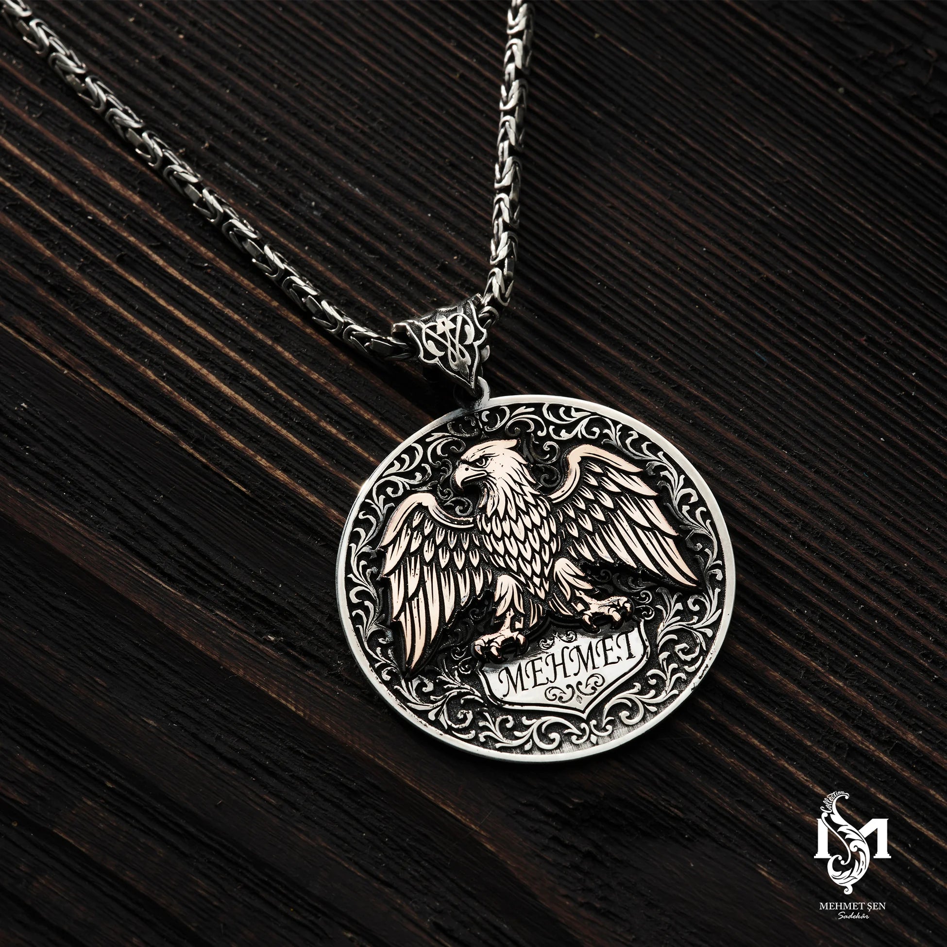 Sterling Silver Men's Medallion - Double-Headed Eagle & Turkish Seal