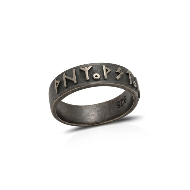 Sterling Silver Viking Ring - Intricate Luck & Protection Design