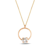 Rose Gold Plated Sterling Silver Mini Hoop Necklace - Swarovski Crystals