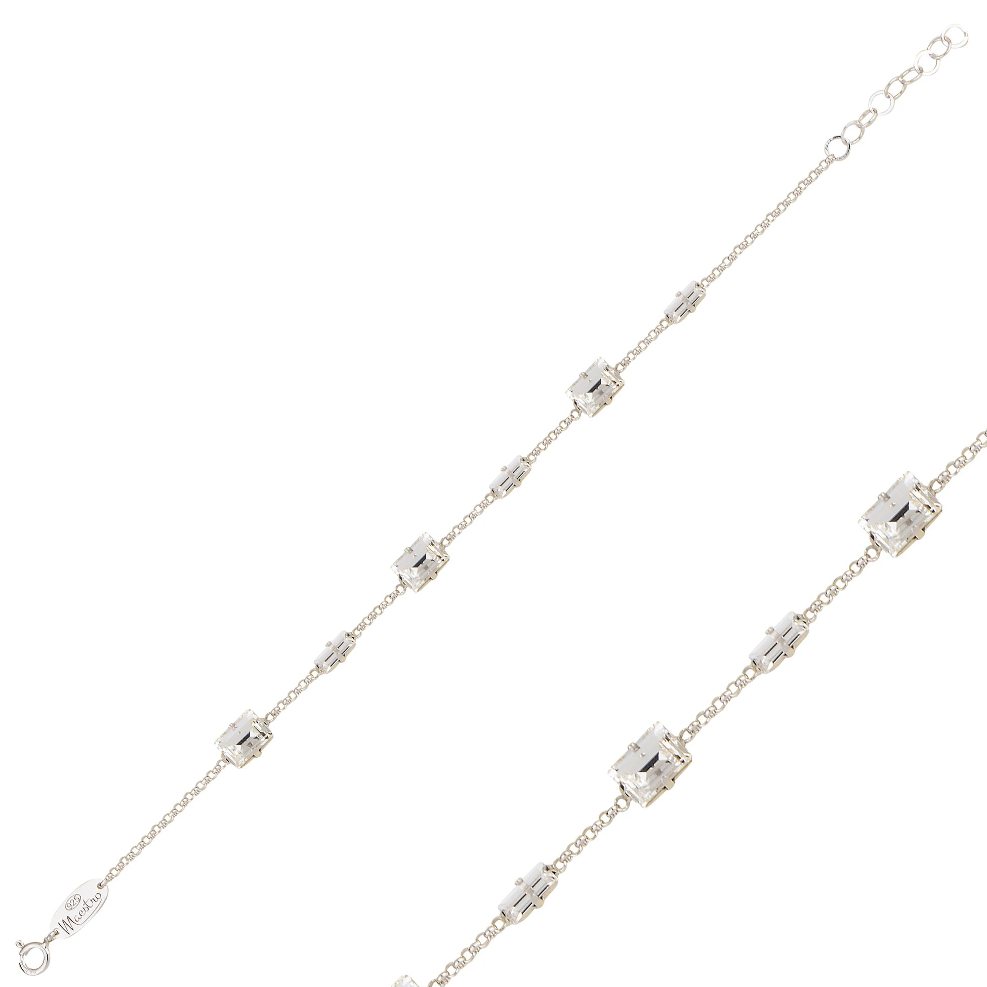Brilliant Baguette Crystal Bracelet - Sienna Collection Modern Elegance