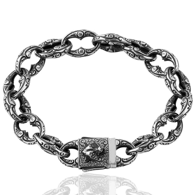 Sterling Silver Bracelet - Bold Baldur Design, Handcrafted Elegance