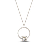 Rose Gold Plated Sterling Silver Mini Hoop Necklace - Swarovski Crystals