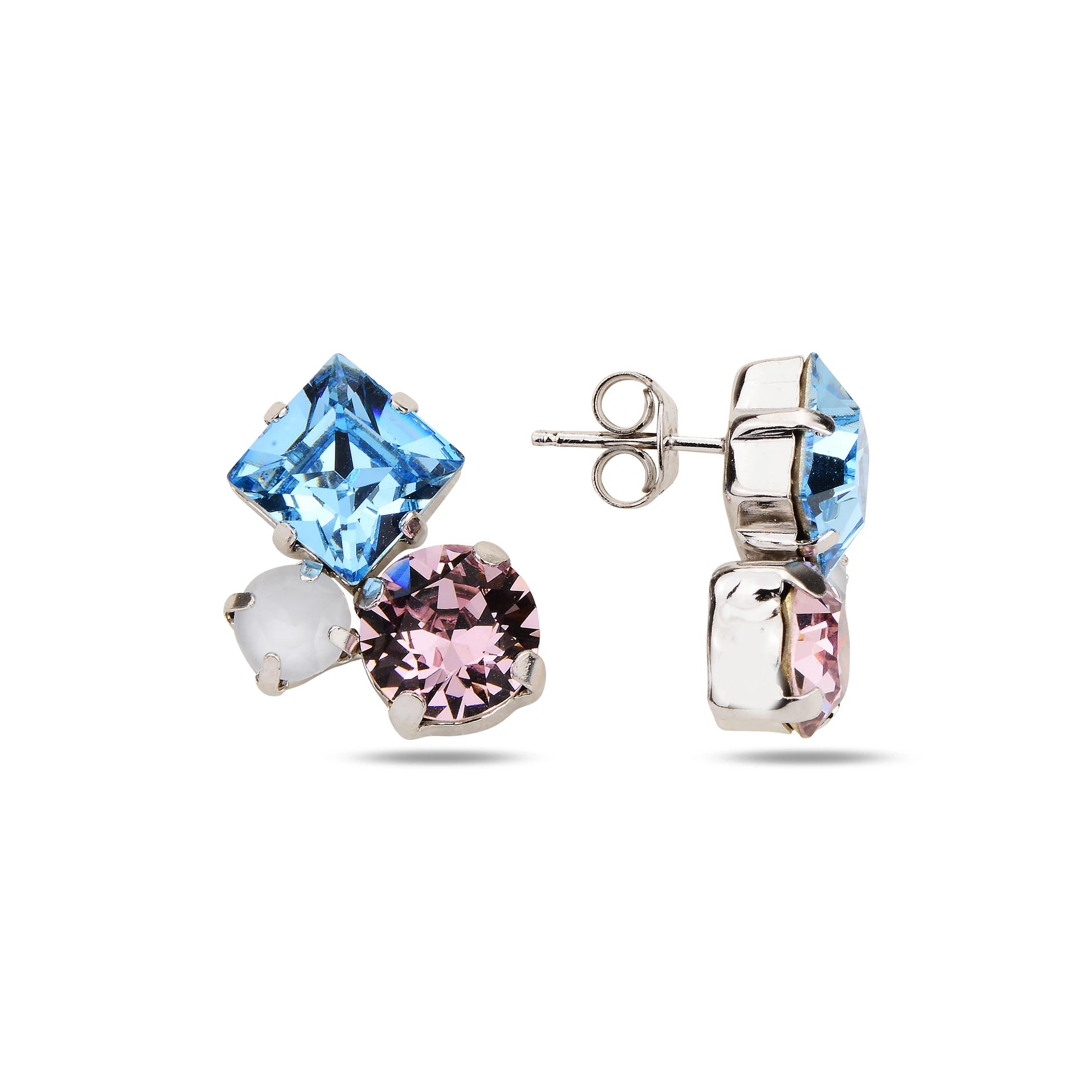 Gemstone-Inspired Cocktail Earrings - Multi-Cut Feminine Statement