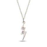 925 Sterling Silver Lightning Pendant Necklace - Colorful Swarovski Crystals